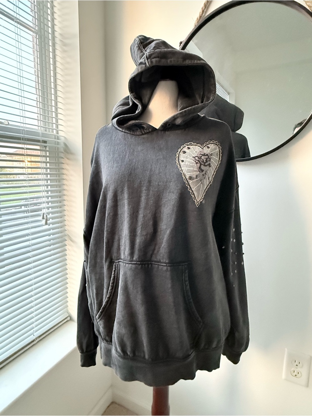 Free People Royal Heart Hooded Sweatshirt NWOT - Picture 5 of 13